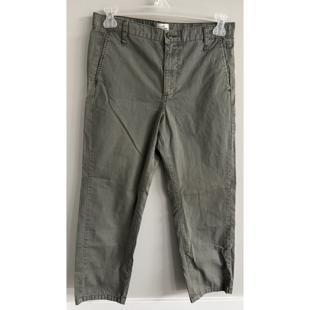 J. CREW CHINO WOMEN GREEN CROPPED PANTS NWT SZ 28